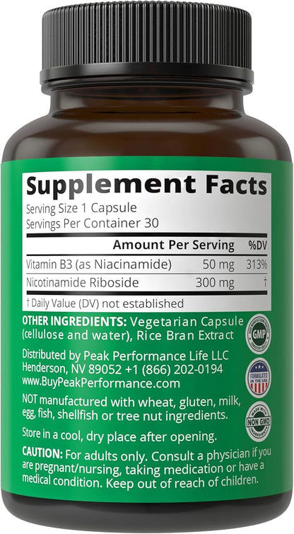 Nicotinamide Riboside NR Supplement. NMN Alternative NAD Supplement + Niacinamide For NAD+ Levels As We Age. Third Party Tested, Non-GMO, Gluten Free, Vegan NR Vitamin Supplements For Women And Men
