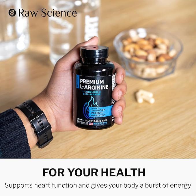 L Arginine L Citrulline Supplement, Nitric Oxide Supplements for Men: L-Arginine L-Citrulline Complex, Booster Mens Performance Supplements, Nitric Oxide Flow Blood Pressure & Vascularity, 60 Capsules