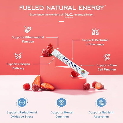 N.O. Beetz Nitric Oxide Supplement | Enhance Hydration, Cellular Energy & Nitric Oxide Production | Beet Benefits Without The Taste | Flavorful & Fresh | 30 Servings