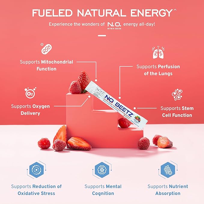 N.O. Beetz Nitric Oxide Supplement | Enhance Hydration, Cellular Energy & Nitric Oxide Production | Beet Benefits Without The Taste | Flavorful & Fresh | 30 Servings