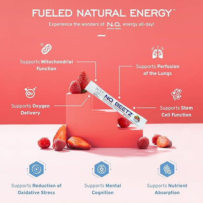 N.O. Beetz Nitric Oxide Supplement | Enhance Hydration, Cellular Energy & Nitric Oxide Production | Beet Benefits Without The Taste | Flavorful & Fresh | 30 Servings