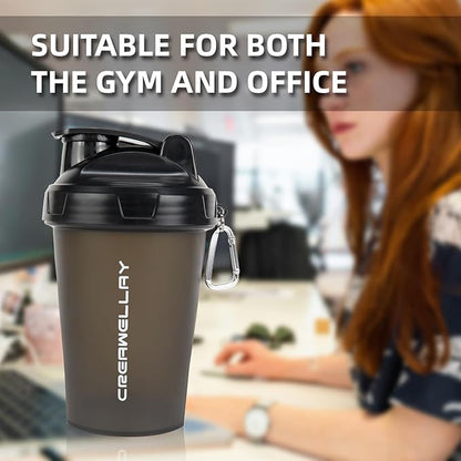 3 Pack Shaker Bottles for Protein Mixes, 17 oz Small Protein Shaker Bottle with Handle, Gym Shaker Cups with Blending Ball for Pre Workout, BPA-Free & Dishwasher Safe (Black, White, Blue)