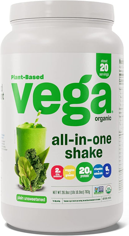 Vega Organic All-in-One Shake NET WT 26.9 OZ (1lb 10.9oz)(Packaging May Vary)