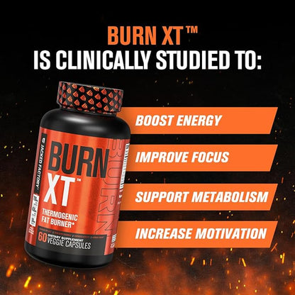 Jacked Factory Burn-XT for Men & Women - Improve Focus & Increase Energy - Premium Acetyl L-Carnitine, Green Tea Extract, Capsimax Cayenne Pepper, & More - 30 Natural Veggie Pills