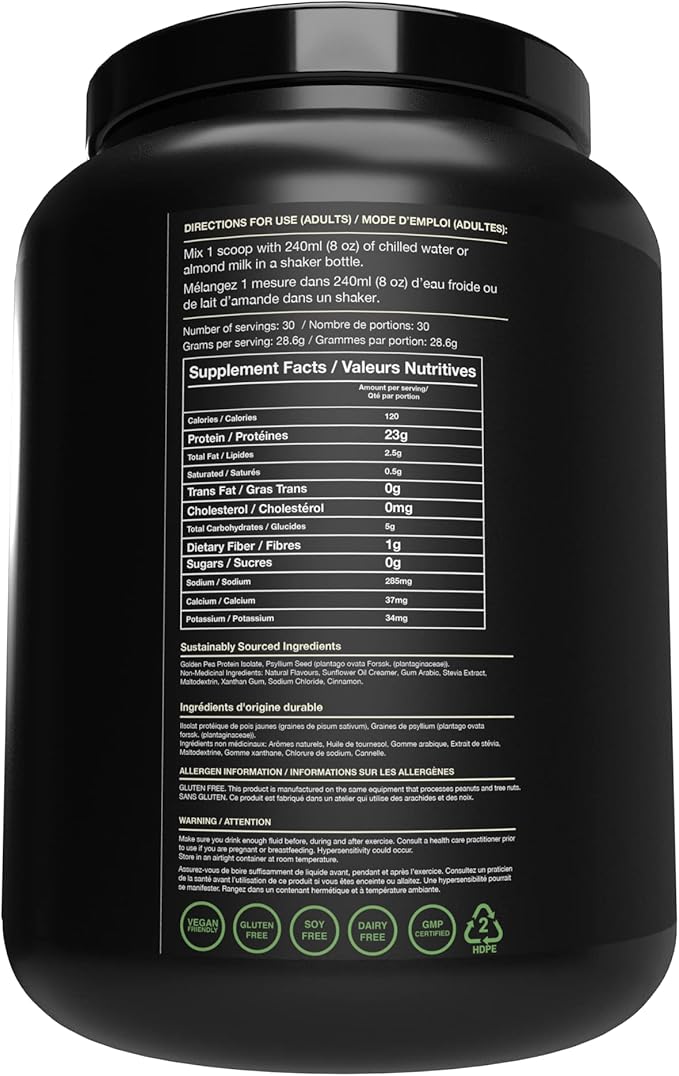 Blessed Vegan Protein Powder - Plant Based Protein Powder Meal Replacement Protein Shake, 23g of Pea Protein Powder, Dairy Free, Gluten Free, Soy Free, No Sugar Added, 30 Servings (Vanilla Chai)