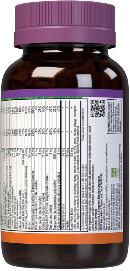 Bluebonnet Nutrition Rainforest Animalz Whole Food Based Multiple Chewable Tablet, Kids Multivitamin & Mineral, Vitamin C, D3, Iron, Gluten Free, Milk Free, Kosher, 180 Chewable Tablets, Orange Flavor