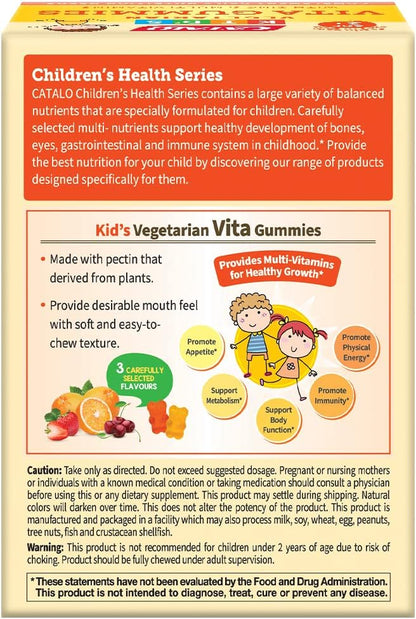 CATALO Children's Vita Gummy Bears - Multivitamins & Minerals, 60 Vegetarian Gummies, Mixed Fruit Flavor, Supports Healthy Growth