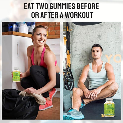 HMB Gummies 1000 mg for Adults, HMB Supplement for Muscle Protein Synthesis, Improving Endurance and Maintaining Lean Muscle, Non-GMO, Vegan, Gluten-Free, 60