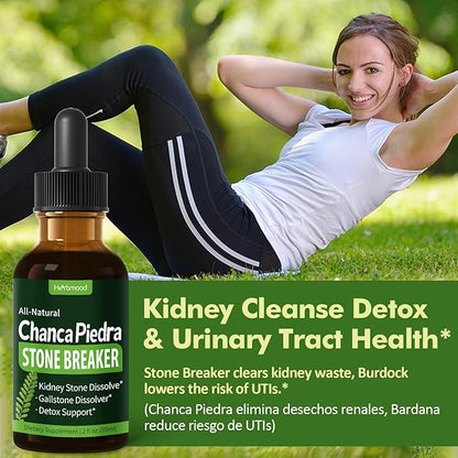 Herbal Liquid Drops, Natural Stone Breaker Extract for Kidney Stone Dissolve & Gallstone Dissolver, Detox Support. 4oz-Apple