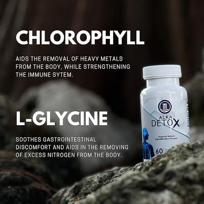 Chlorella, L - glycine, Dandelion Root. Enchances Immune Function, Gut Health. Aids in reducing inflamation. Alkaline Body Detox from Heavy Metals, aids Liver and Kidney Health. 60 Capsules