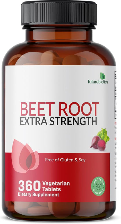 Futurebiotics Beet Root Extra Strength (Equivalent to 2000mg Beet Root per Serving from 500mg 4:1 Extract), Non-GMO, 360 Vegetarian Tablets