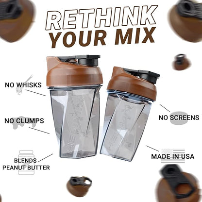 HELIMIX 1.5 Vortex Blender Shaker Bottle Holds Upto 20oz | No Blending Ball or Whisk | USA Made | Portable Pre Workout Whey Protein Drink Shaker Cup | Mixes Cocktails Smoothies Shakes | Top Rack Safe
