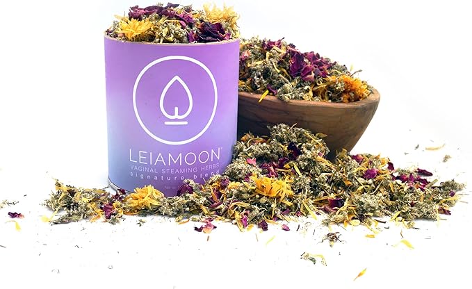 Yoni Steam Herbs Signature Blend, Yoni Herbs for Cleansing and Toning, Use in V Steam Seat or Sitz Bath, Up to 11 Steams, 1.5 oz - Leiamoon