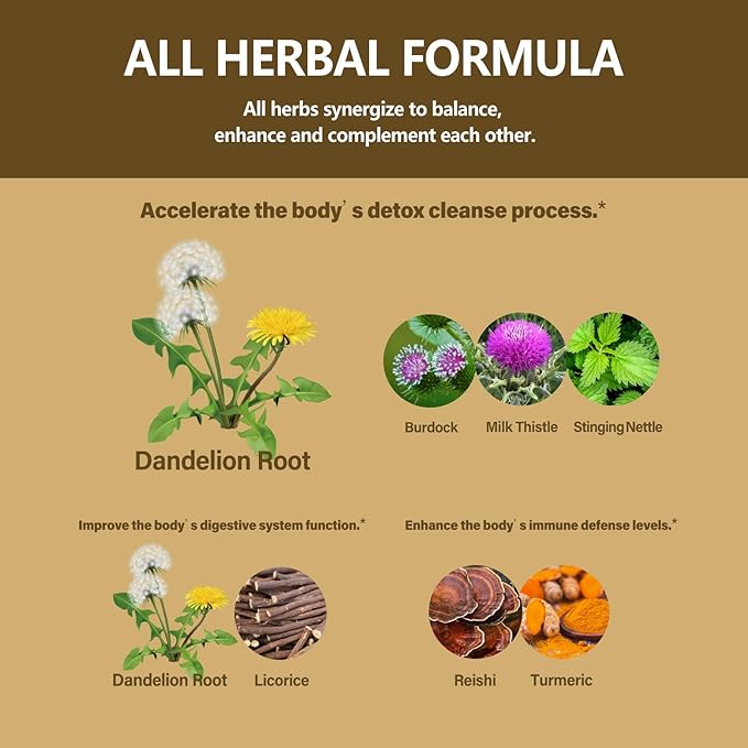 Dandelion Root Extract Drops, Diente de Leon Organico Hierba, Dandelion Supplement Formula w/Milk Thistle Turmeric for Detox Cleanse, Digestion & Immune Support, Alcohol-Free Tincture. 2oz