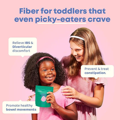 Kids Fiber Gummies for Constipation for Kids Ages 4-11 & Adults - Fiber Supplement Gummies for Regular Digestion - Natural Fiber for Kids - Peach, Strawberry & Blackberry Flavored - 5 mg - 60 Ct