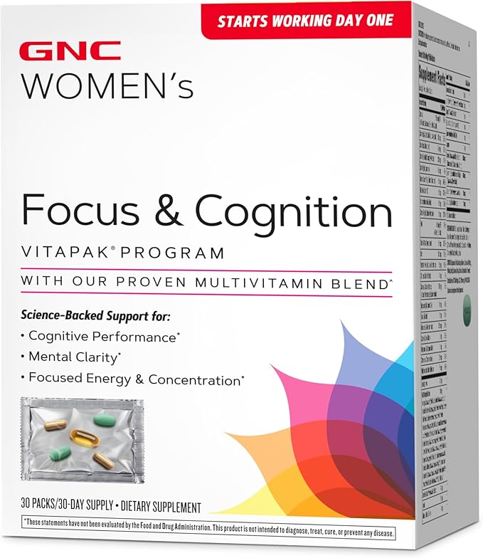 GNC Women's Focus & Cognition Vitapak Program (30 Servings)