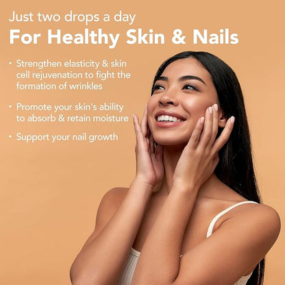 Liquid Biotin & Collagen 70,000mcg Hair Growth Vitamin Drops - Healthy & Radiant Skin, Strong Nail Support - High Potency Hair Loss Supplement For Damaged Strands, USA Made For Men & Women (4oz)