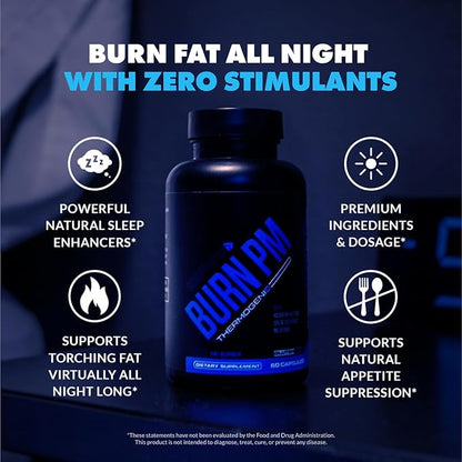 Sculpt Nation by V Shred Burn PM - Night Time Fat Burner - Appetite Suppressant and Weight Loss Support - Raspberry Ketones, Green Tea Extract, Melatonin - 60 Gluten Free Capsules