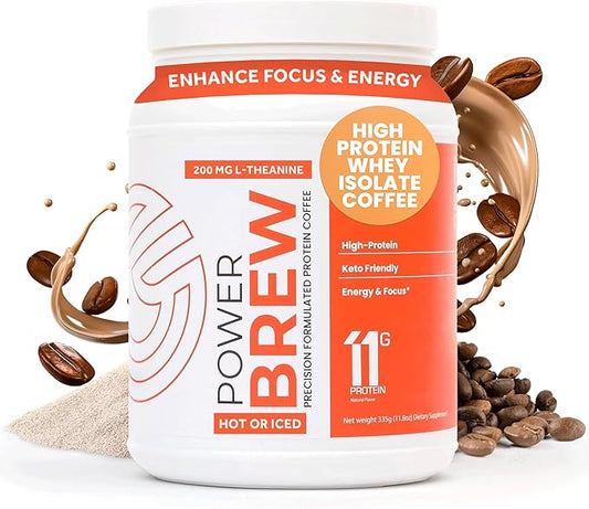 Tuff Genius High Protein Whey Isolate Coffee with Theanine - Enhance Focus & Energy - Real Coffee Protein Coffee - Ideal for Morning Boost - Premium Coffee Protein Powder for Performance