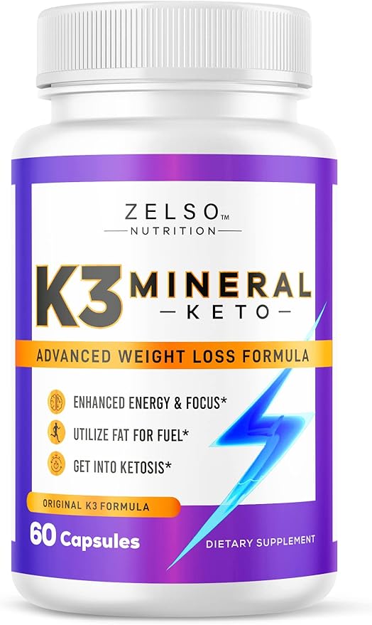 K3 Mineral Weight Loss Pills for Women and Men - K3 Salt Mineral, Vitamin + K3 Capsules Supplement for Weight Loss - 30 Days Supply