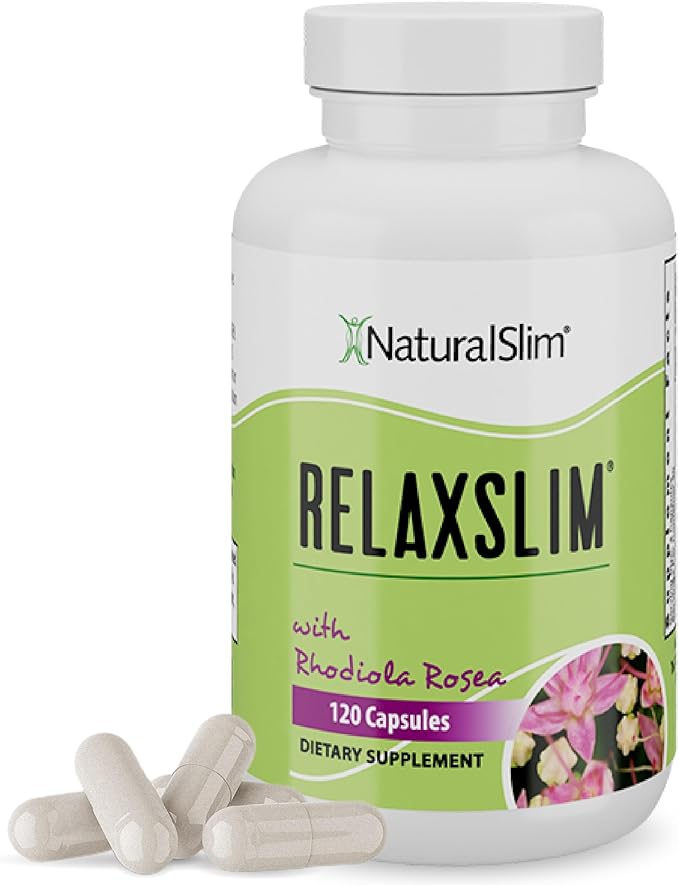 NaturalSlim Relaxslim Rhodiola Rosea & Adaptogenic Herb for Brain, Mood, Metabolism, Tension & Energy Support Supplement - 21 Different Natural Compounds Help Control Appetite - 120 Capsules