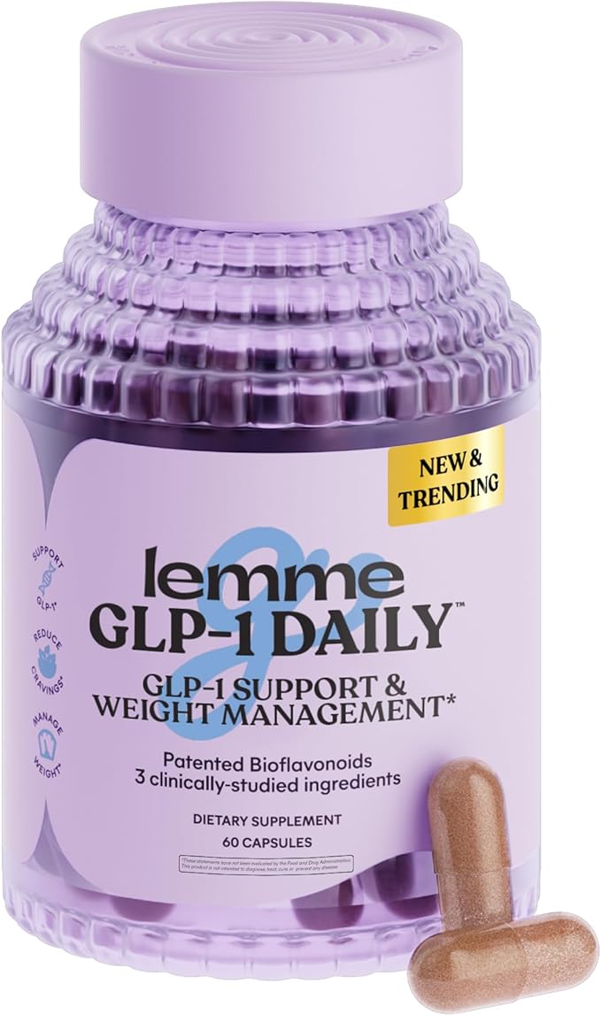 Lemme GLP-1 Daily, Reduce Hunger & Cravings, Boost GLP-1 Production, Support Fat Loss and Weight Management with Clinically Studied Ingredients, 1 Month Supply (60 Capsules)