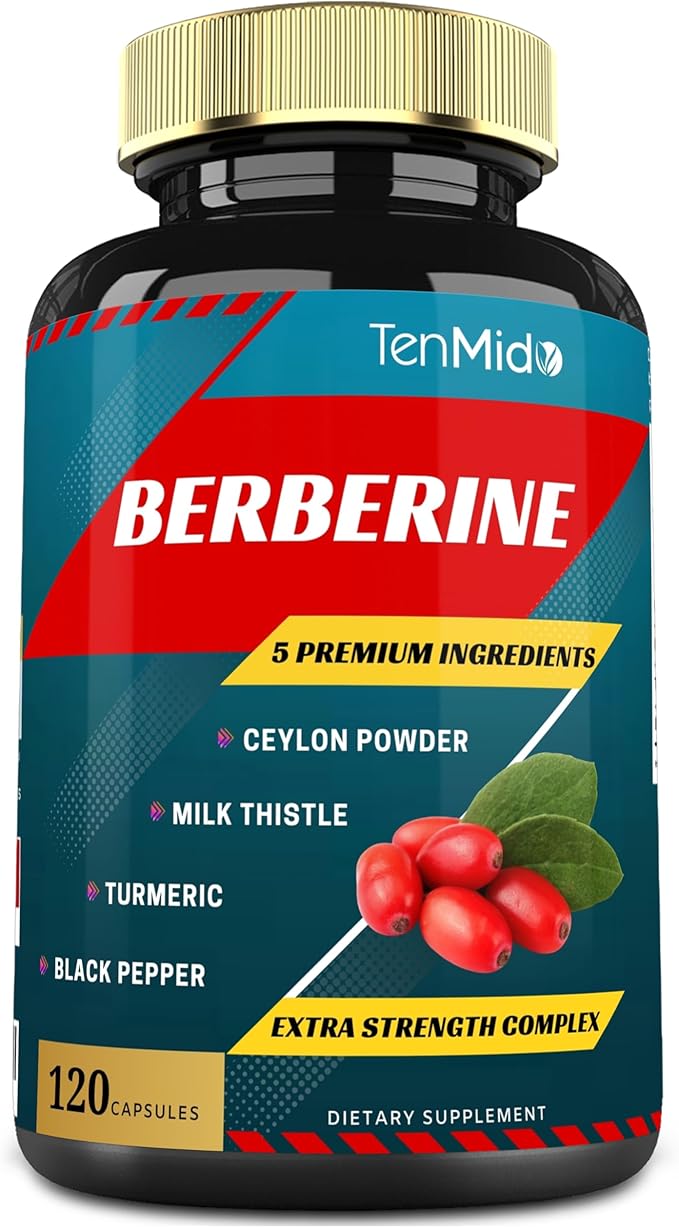 Berberine Extract Capsules, 4 Months Supply & Ceylon, Milk Thistle, Turmeric, Black Pepper | Immune Function Supports, Weight Management Supplements