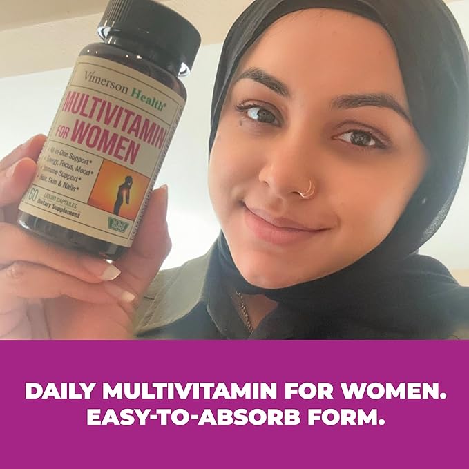 Multivitamin for Women - Daily Womens Multivitamin & Multimineral with Vitamin A, C, D, E, B12, Zinc, Iron. Vitamins for Women - Womens Vitamins for Energy, Focus and Womens Health. 60 Liquid Capsules