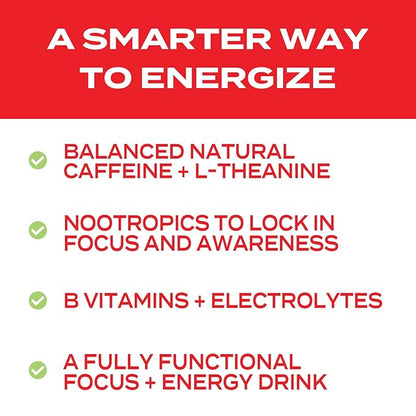 Forgge Focus Energy Drink Powder - Lion’s Mane, Alpha-GPC, L-Theanine and Nootropics for Focus - Vitamins + Electrolytes - Natural Caffeine, Sugar Free (Fruit Punch)