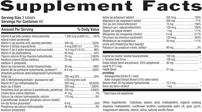 Country Life Max for Women - Multivitamin and Mineral Complex, Iron-free - 120 Tablets