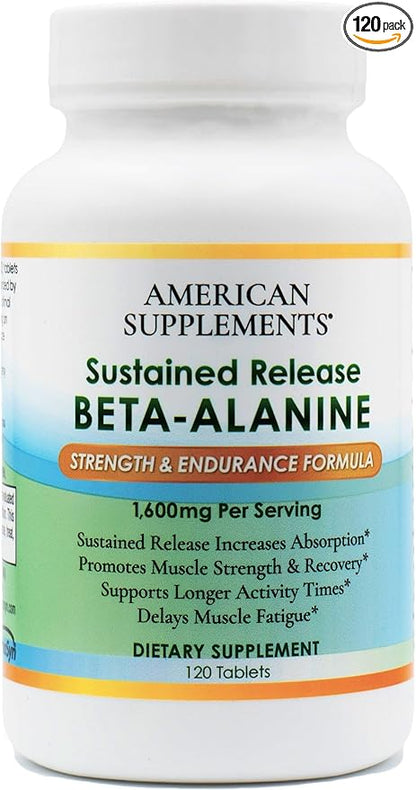 Sustained Release Beta-Alanine-Strength & Endurance Formula-1,600 mg 120 Tablet