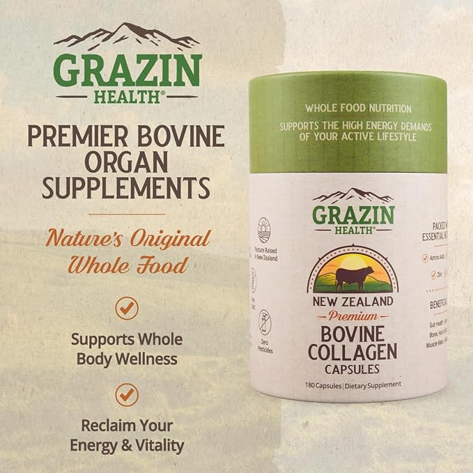 Grass Fed Bovine Collagen: 3000 Mg per Serving (30 Servings)