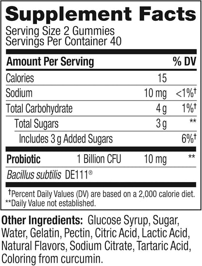 OLLY Probiotic Gummy, 1 Billion CFUs, Immune and Digestive Support, Chewable Probiotic Supplement, Mango, 80 Count