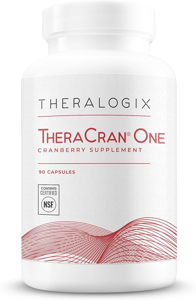 Theralogix TheraCran One Cranberry Capsules - 90-Day Supply - Supplement for Men & Women - to Support Urinary Tract Health* - 36mg Soluble PACs per Capsule - NSF Certified, 90 Count (Pack of 1)