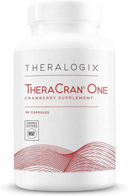 Theralogix TheraCran One Cranberry Capsules - 90-Day Supply - Supplement for Men & Women - to Support Urinary Tract Health* - 36mg Soluble PACs per Capsule - NSF Certified, 90 Count (Pack of 1)