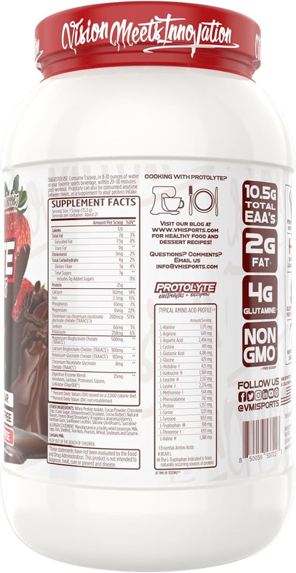VMI Sports | Protolyte Whey Isolate Protein Powder | Low-Calorie 100% Whey Protein Isolate | Non-GMO Low Sugar Lactose Free and Gluten Free