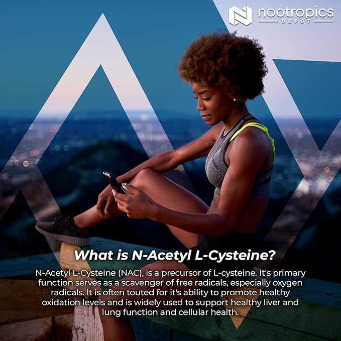 Nootropics Depot N-Acetyl L-Cysteine Capsules | 500mg | NAC | 180 Count | Supports Healthy Liver Function | Cellular Health | Glutathione Levels | Healthy Oxidation Levels