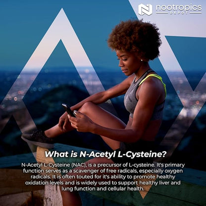 Nootropics Depot N-Acetyl L-Cysteine Capsules | 500mg | NAC | 180 Count | Supports Healthy Liver Function | Cellular Health | Glutathione Levels | Healthy Oxidation Levels