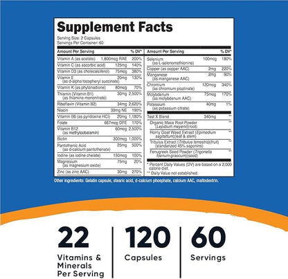Nutricost Multivitamin for Men 120 Capsules (3 Bottles) - Vitamins and Minerals for The Healthy Man