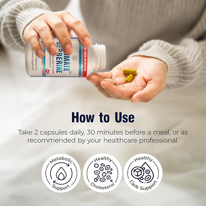 Ultimate Berberine Phytosome for Healthy Weight Management - Dual Action Formula with Berberine HCL - Carbohydrate Metabolism, GI, Immunity & Cholesterol Support - 1000mg Maximum Strength Supplement