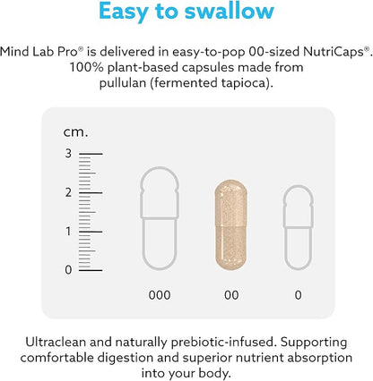 Mind Lab Pro® Universal Nootropic™ Brain Booster Supplement for Focus, Memory, Clarity, Energy - 60 Capsules - Plant-Based, Naturally Sourced Memory Vitamins for Better Brain Health