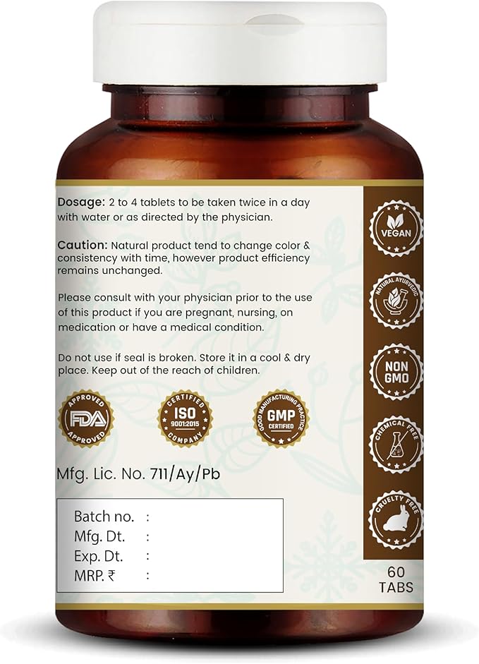 Punarnavadi Guggulu - Supports Kidney and Liver Health | Promotes Natural Fluid Balance | Ayurvedic Herbal Supplement | 60 Tablets