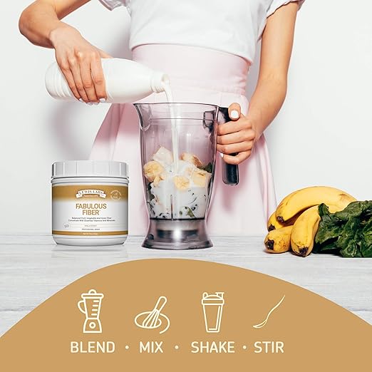 Lewis Labs Fabulous Fiber Powder Supplement | Delicious Quick Dissolve Daily Fiber Powder from Fruits, Vegetables & Grains | Professional Grade Vitamins & Minerals Proudly Made in The USA | 32 Ounces