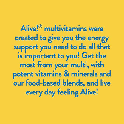 Nature’s Way Alive! Men’s Max3 Potency Multivitamin, Supports Energy Metabolism*, Heart & Muscle Function*, with Methylated B12 and Folate, Gluten-Free, 90 Tablets (Packaging May Vary)