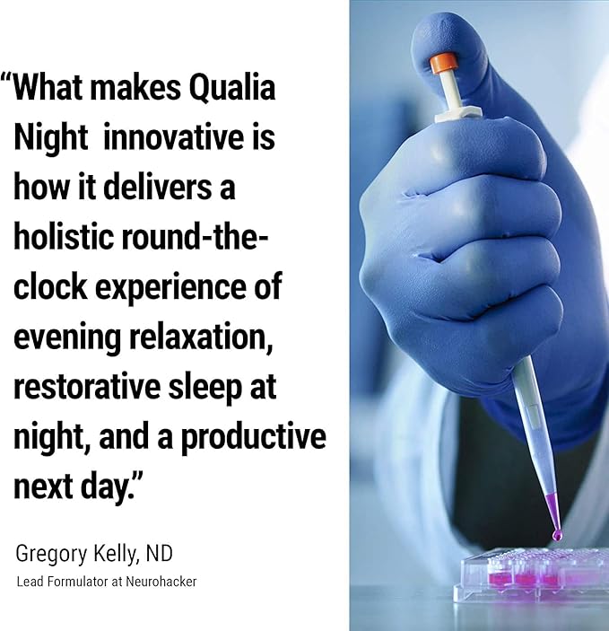 NEUROHACKER COLLECTIVE Qualia Night Sleep Aid | Non-Habit Forming | Science-Backed Supplement for Deep Refreshing Sleep | Melatonin-Free, Vegan, Non-GMO, Gluten-Free 80 Count | (1 Month Supply)