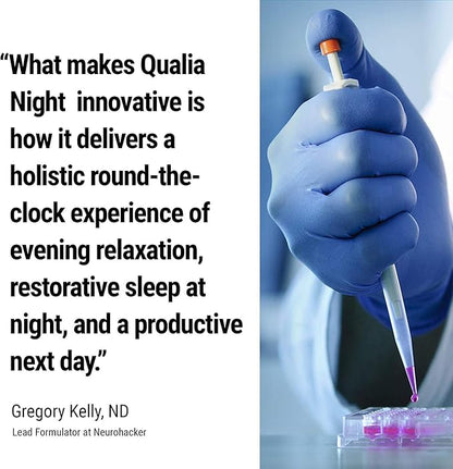 NEUROHACKER COLLECTIVE Qualia Night Sleep Aid | Non-Habit Forming | Science-Backed Supplement for Deep Refreshing Sleep | Melatonin-Free, Vegan, Non-GMO, Gluten-Free 80 Count | (1 Month Supply)