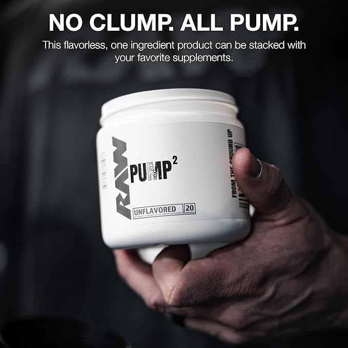 RAW Pump2 Pre Workout | Glycerol Pump Pre Workout Supplement, Pair Pump Supplement for Best Results Or Any Preworkout Powder | Enhanced Hydration and Boost Energy | Unflavored (20 Servings)