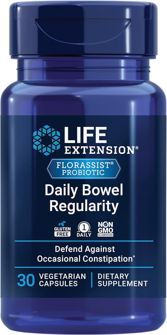 Life Extension FLORASSIST Daily Bowel Regularity, 30 Vegetarian Capsules