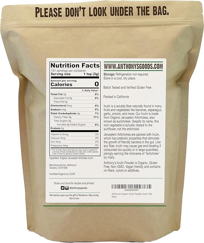 Anthony's Organic Inulin Powder (1 Pound)