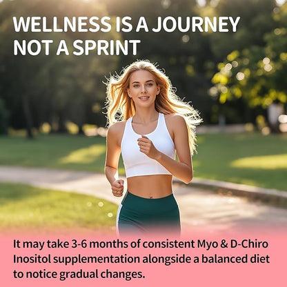 Inositol Supplement - Myo-Inositol & D-Chiro Inositol 40:1 Ratio for Hormonal Balance, Ovarian Function & Cycle Support, Vitamin B8, 120 Vegan Capsules, 30-Day Supply